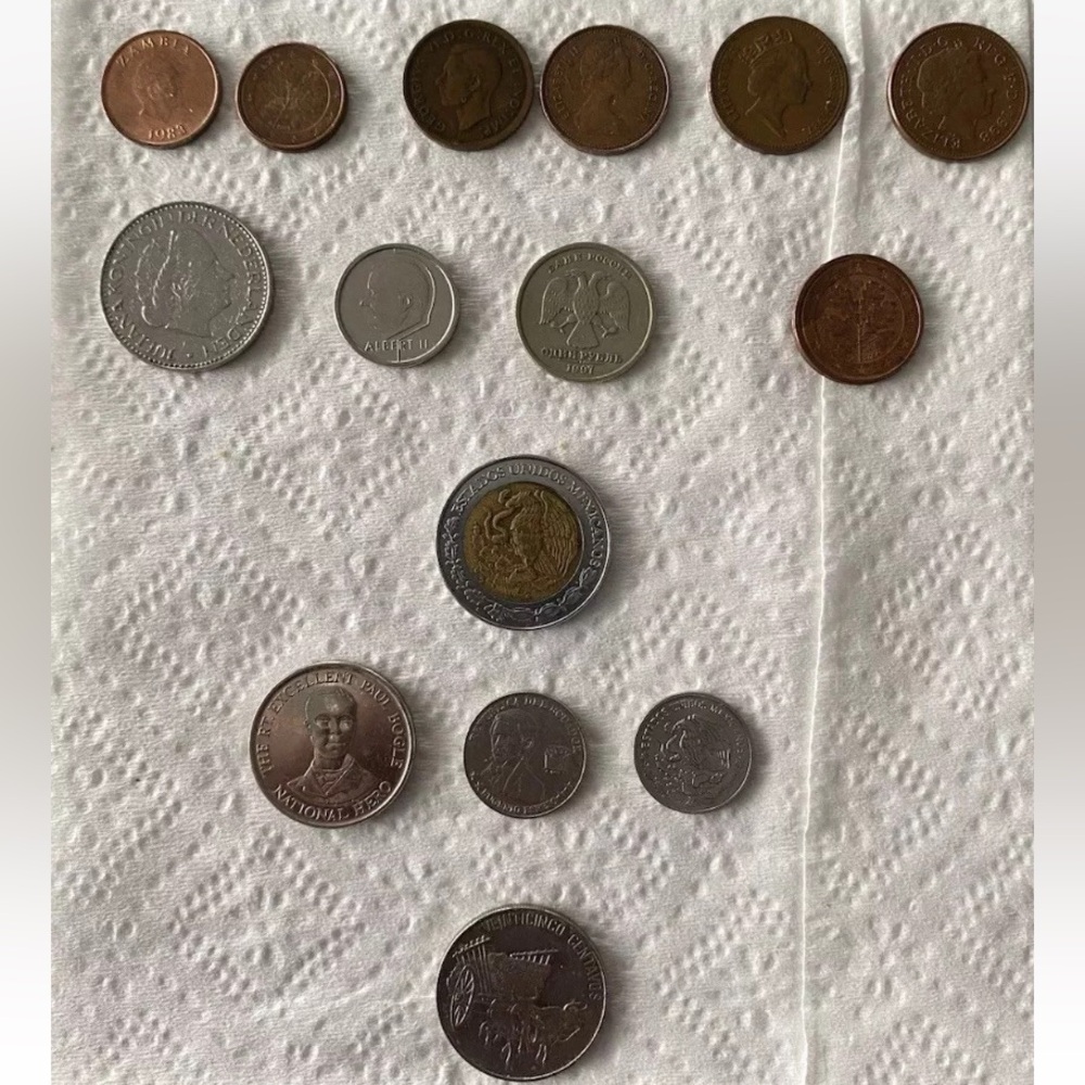 15 Vintage Worldwide Mix Of Coins